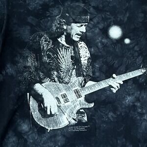 VTG Y2K Carlos Santana Rivers Of Color Tour Hand Dyed‎ Sundog T Shirt Adult SM